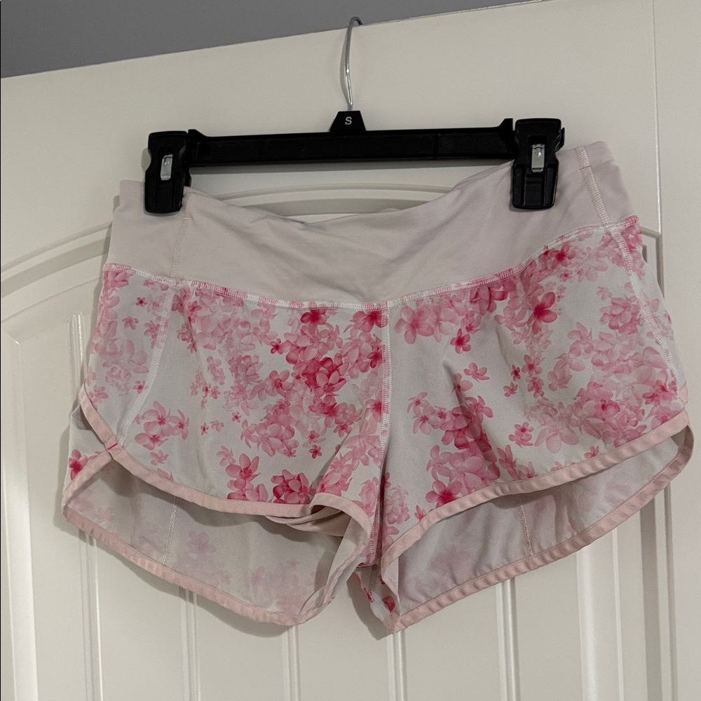 lululemon athletica Pink Floral Athletic Shorts